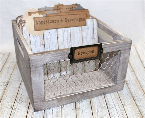 rustic metal recipe box|recipe box and cards target.